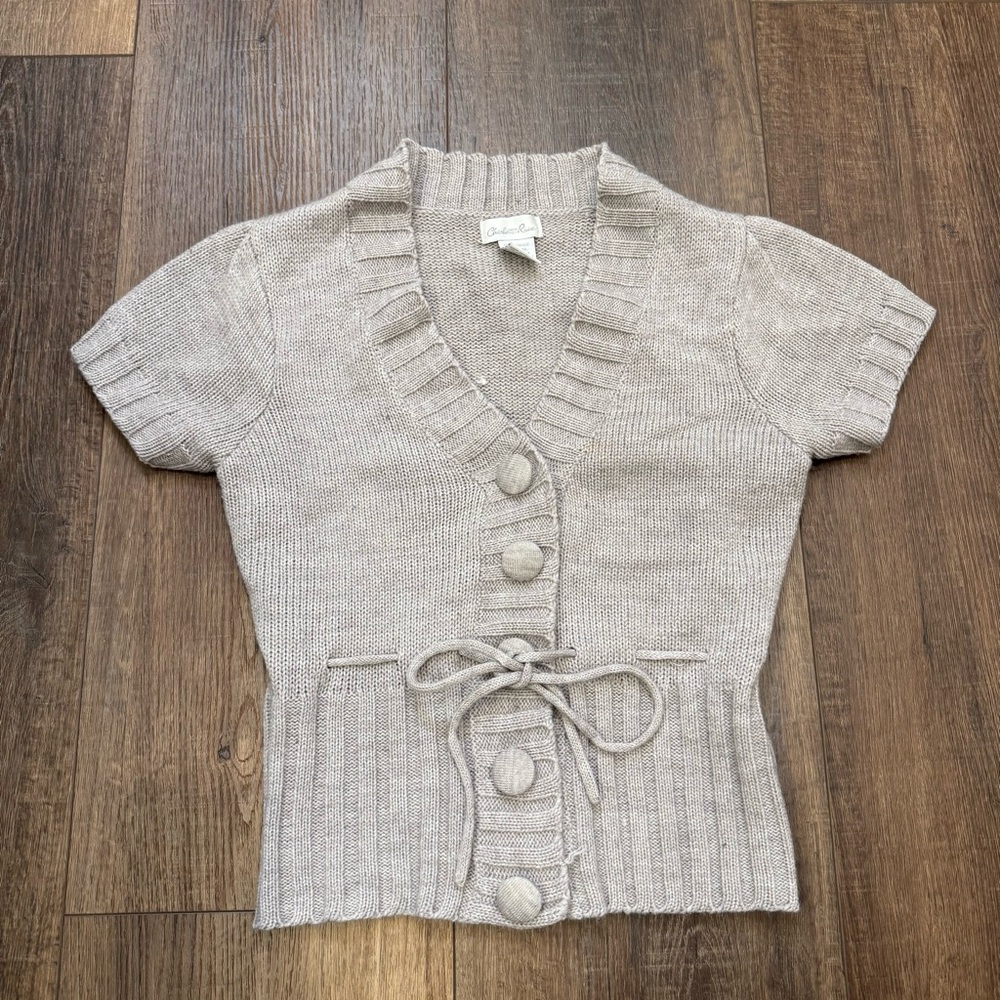 Charlotte Russe y2k tiny tee wool blend t shirt sweater cardigan